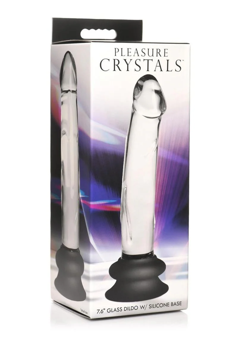 Pleasure Crystals Glass Dildo with Silicone Base - Image 11