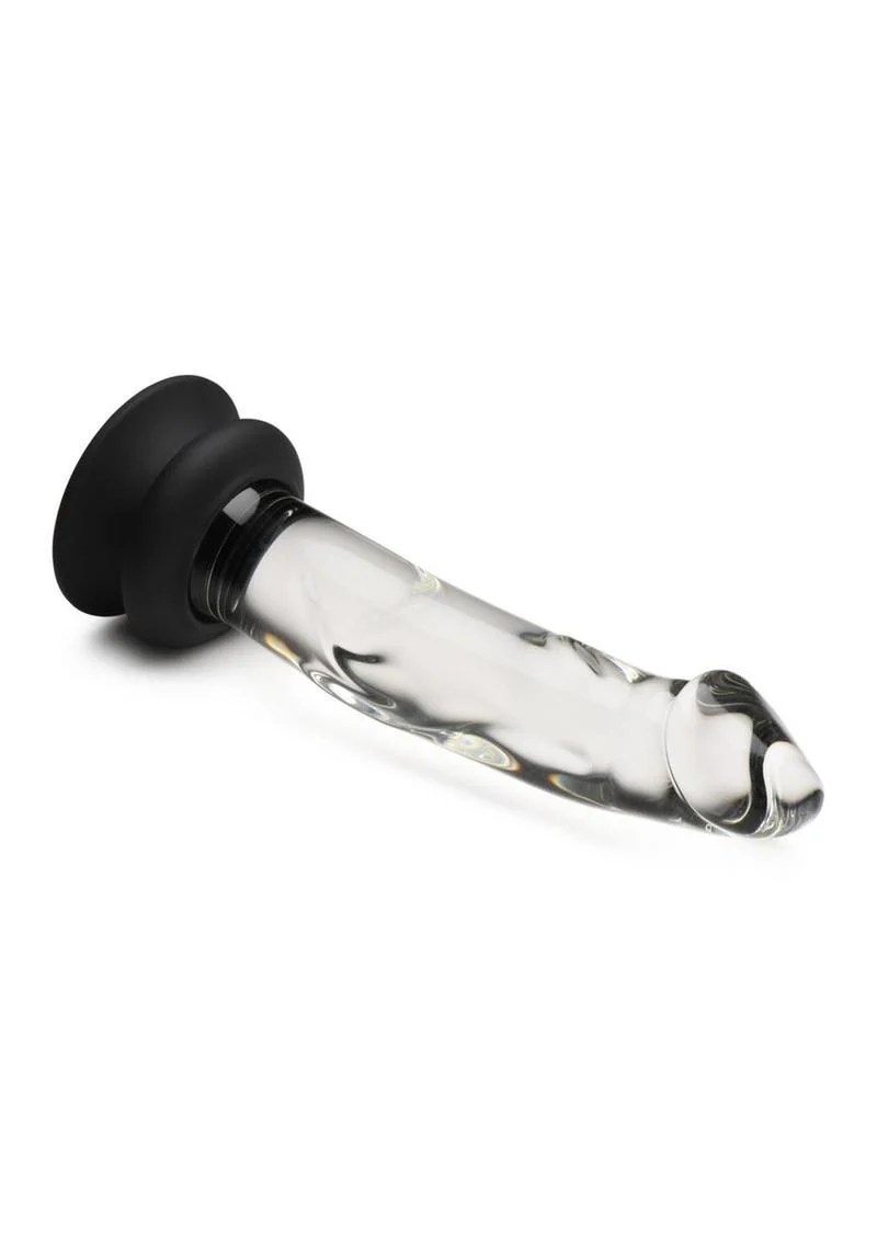 Pleasure Crystals Glass Dildo with Silicone Base - Image 4
