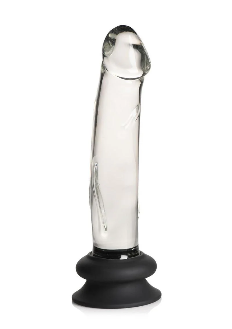 Pleasure Crystals Glass Dildo with Silicone Base - Image 5