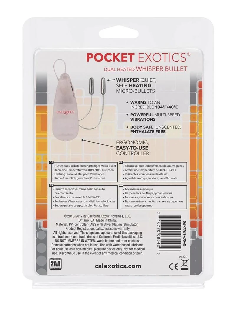 Pocket Exotics Dual Heated Whisper Bullets with Wired Remote Control - Image 2