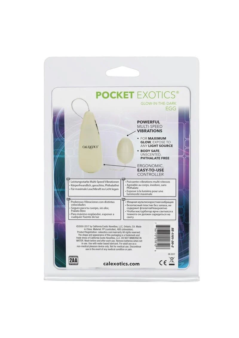 Pocket Exotics Glow In The Dark Egg With Remote Control Vibrators - Image 3