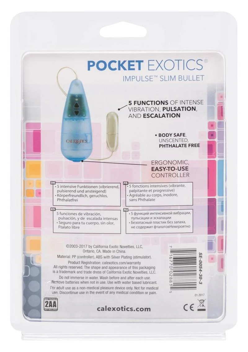 Pocket Exotics Impulse Slim Bullet with Wired Remote Control - Image 3