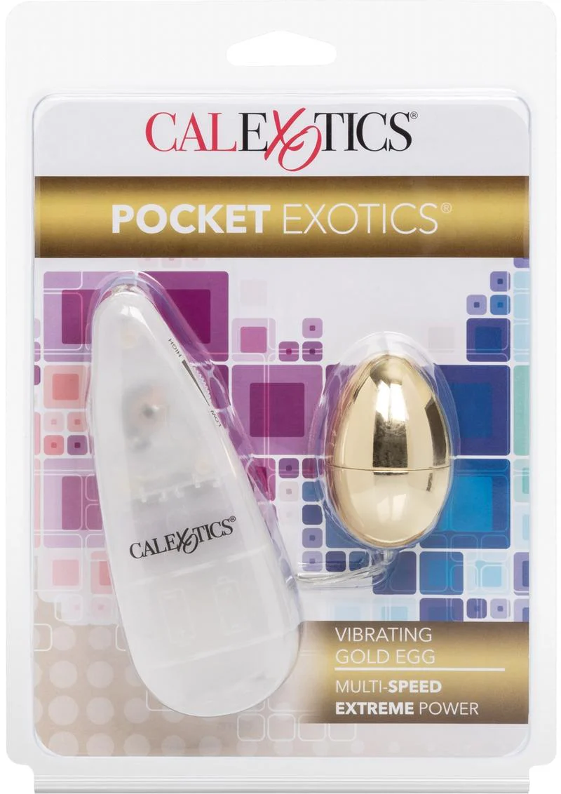 Pocket Exotics Vibrating Gold Egg With Remote Control - Image 4