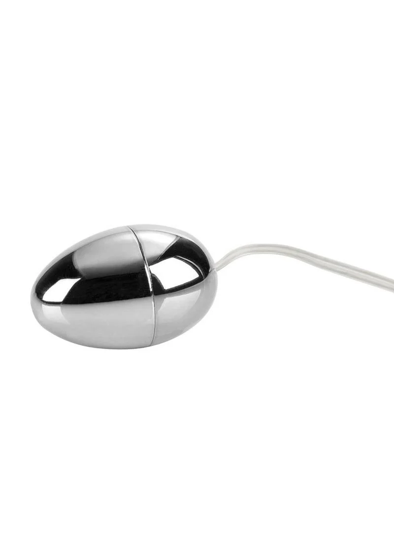 Pocket Exotics Vibrating Silver Egg With Remote Control - Image 2