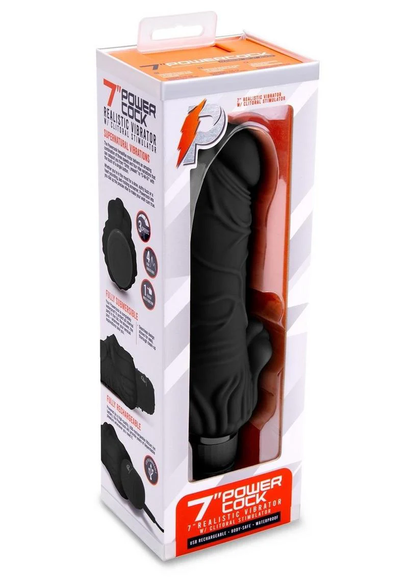 Power Cock Realistic Rechargeable Silicone Clitoral Stimulator - Image 13