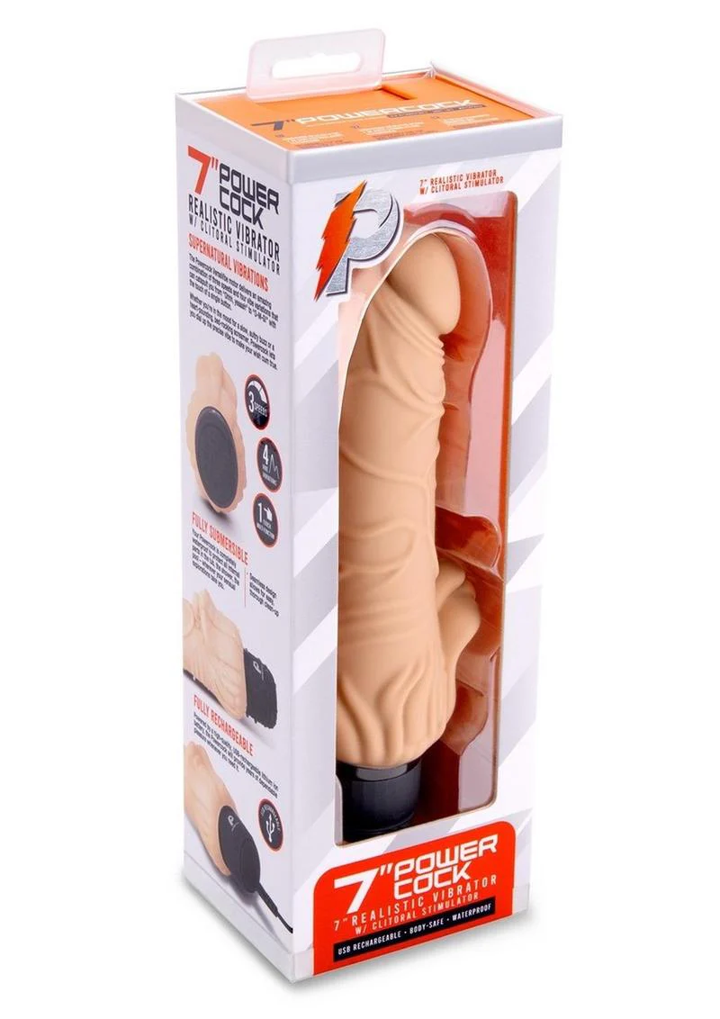 Power Cock Realistic Rechargeable Silicone Clitoral Stimulator - Image 14