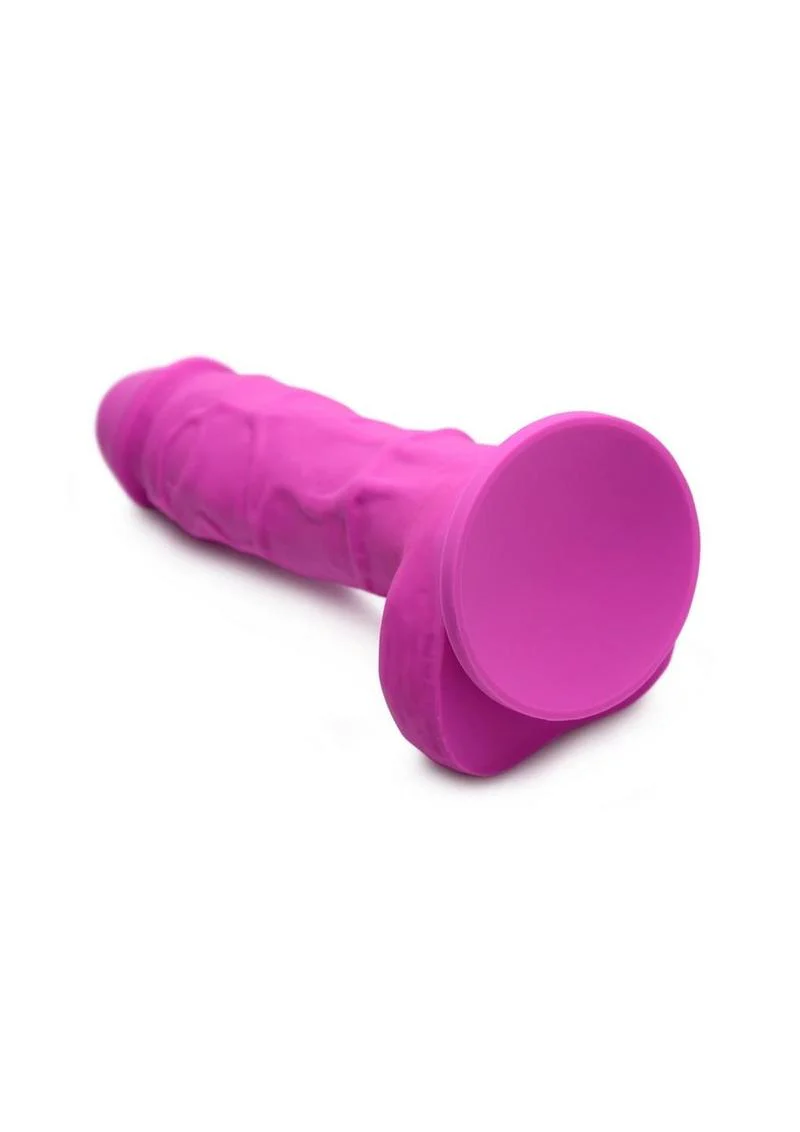 Power Pecker Pink 7 in Silicone Dildo with Balls - Image 2
