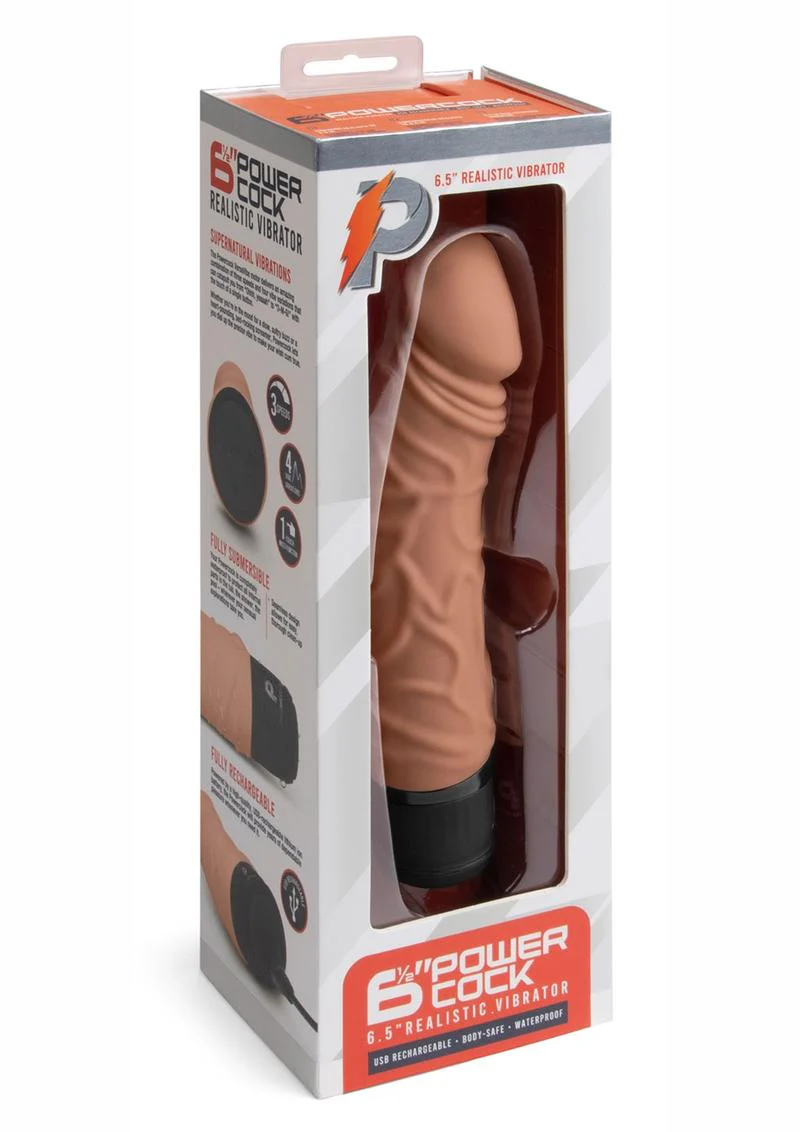 PowerCocks 6 Inch Silicone Rechargeable Realistic Vibrator - Image 22
