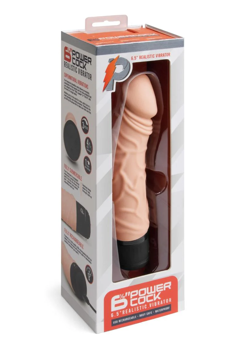 PowerCocks 6 Inch Silicone Rechargeable Realistic Vibrator - Image 24