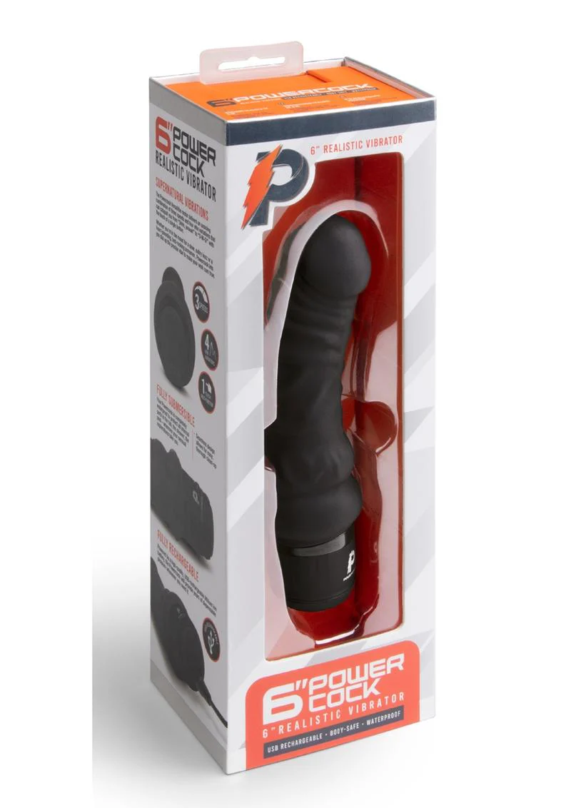 PowerCocks 6 Inch Silicone Rechargeable Realistic Vibrator - Image 25