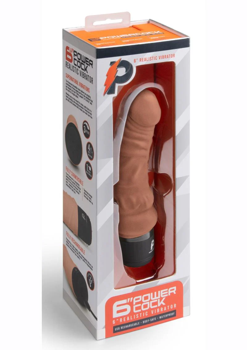 PowerCocks 6 Inch Silicone Rechargeable Realistic Vibrator - Image 26