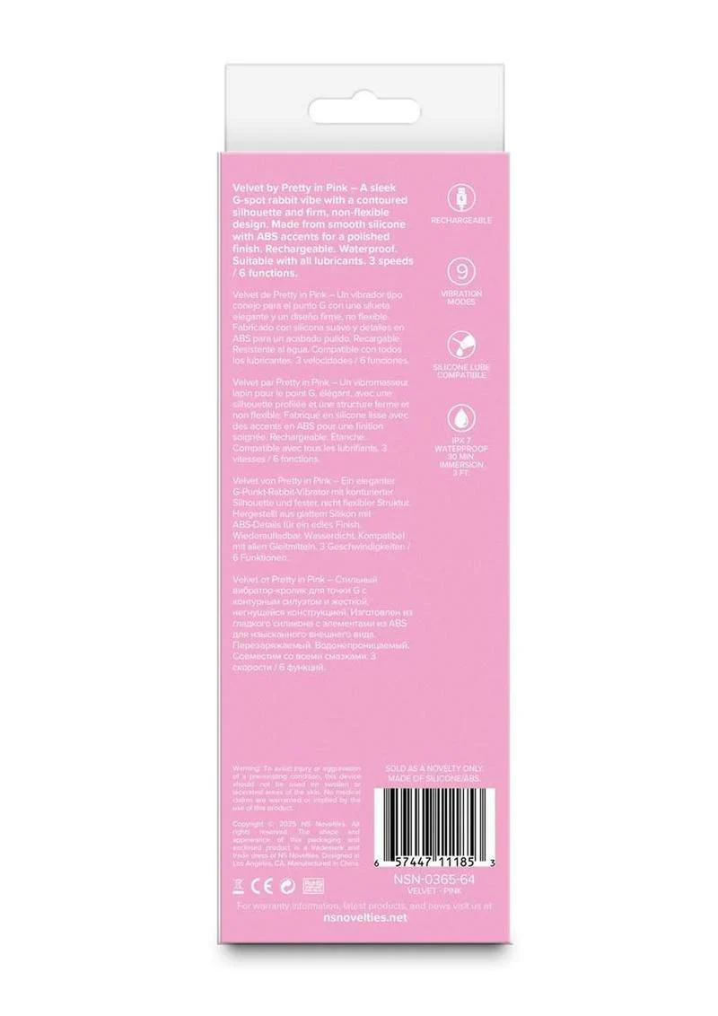 Pretty in Pink Velvet G-Spot Rabbit Vibrator - Image 3