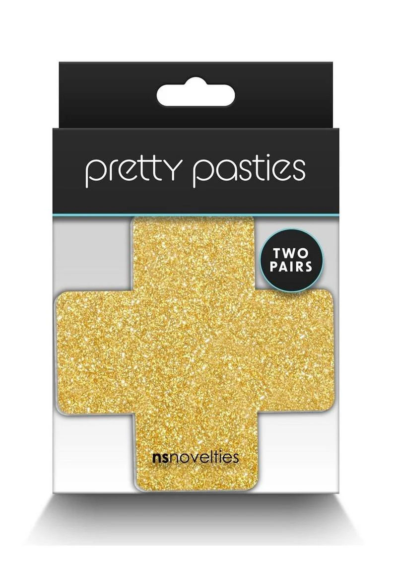 Pretty Pasties Glitter Cross Self-Adhesive Nipple Covers - Image 6