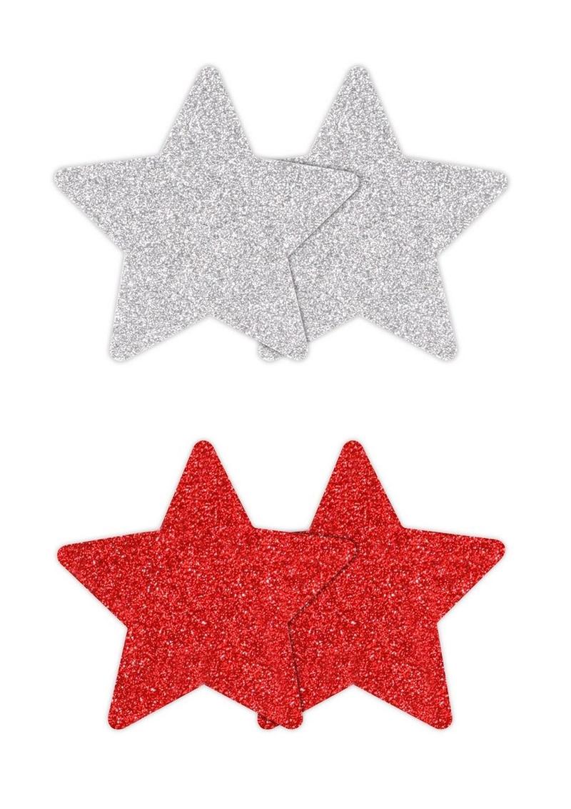 Pretty Pasties Glitter Star Gold 2 Pairs for Daring Style - Image 2