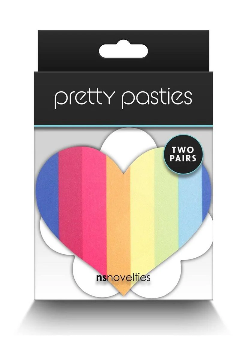 Pretty Pasties Pride Heart And Flower Rainbow 2 Pairs - Image 2