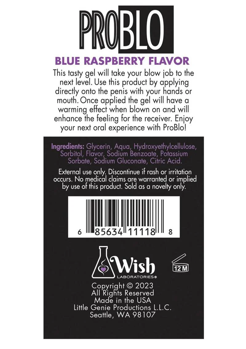 ProBLO Blue Raspberry Flavored Gel Enhance Oral Pleasure - Image 2
