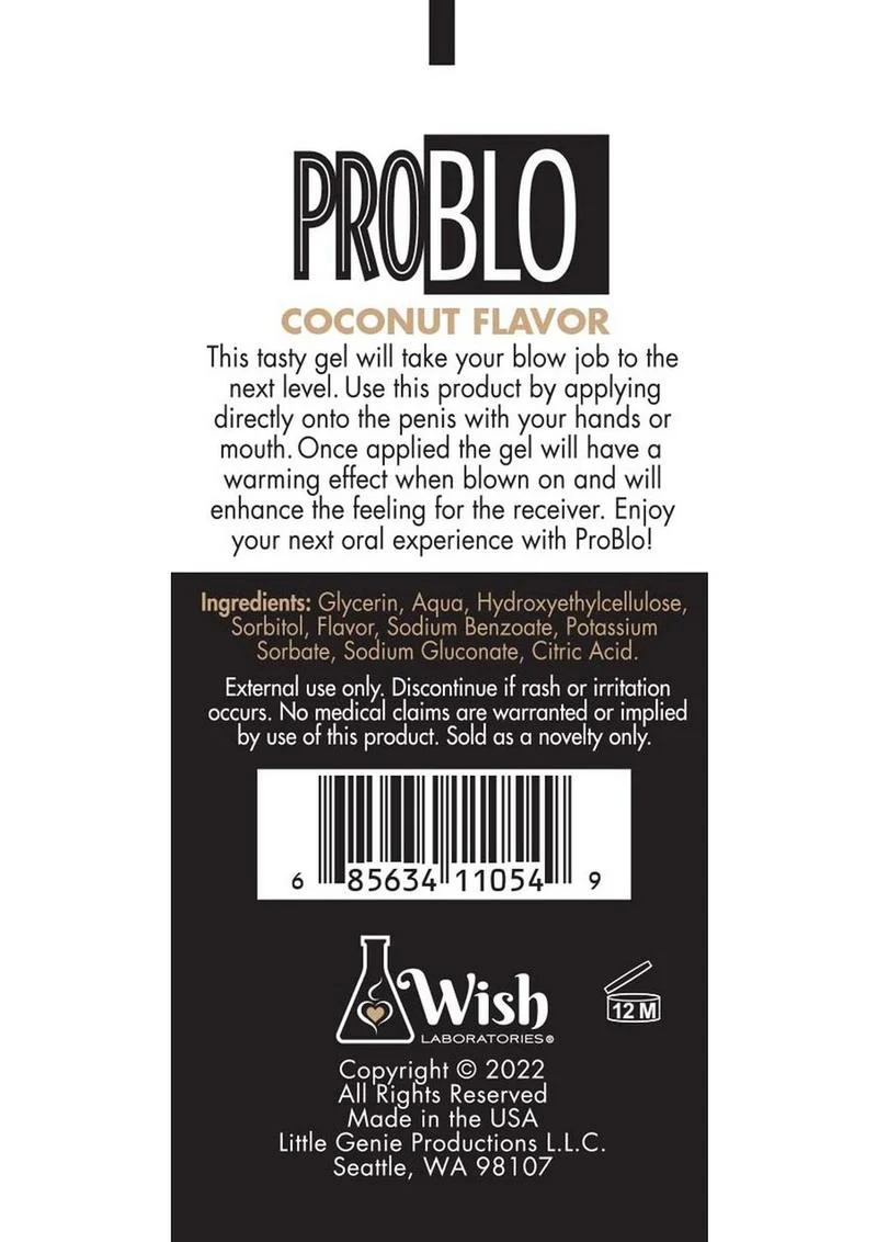 ProBlo Coconut Flavor Oral Pleasure Gel Delicious Blowjob Gel - Image 2