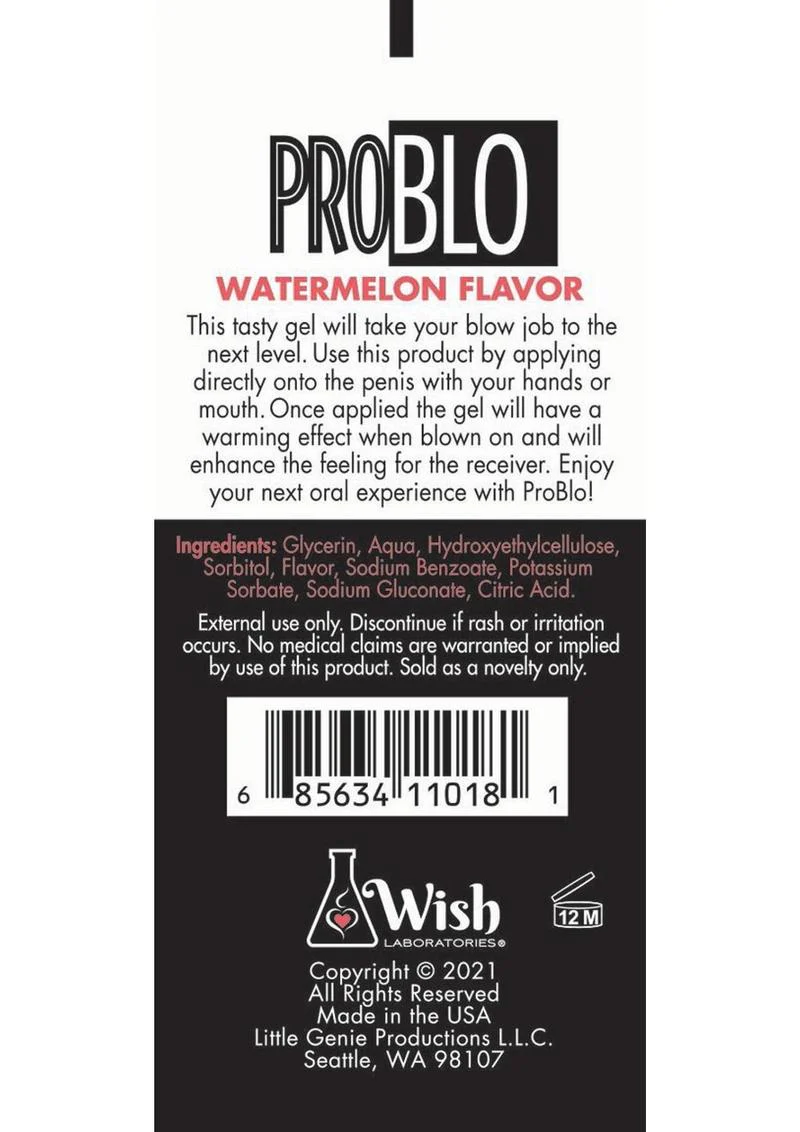 ProBlo Watermelon Flavor Oral Pleasure Gel Delicious Blowjob Gel - Image 2