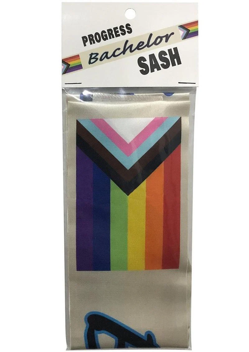 Progress Bachelor Sash Rainbow Flag Design for Fun Celebrations - Image 2