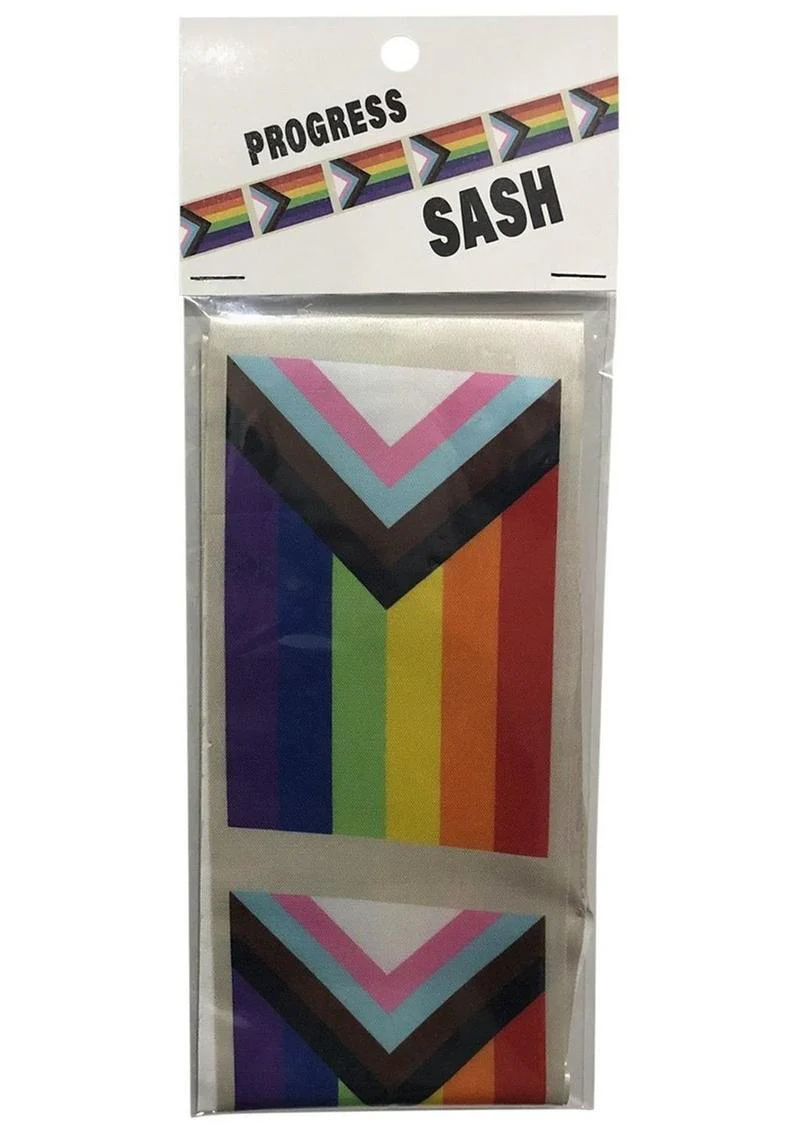 Progress Pride Sash Rainbow LGBT accessory - Image 2
