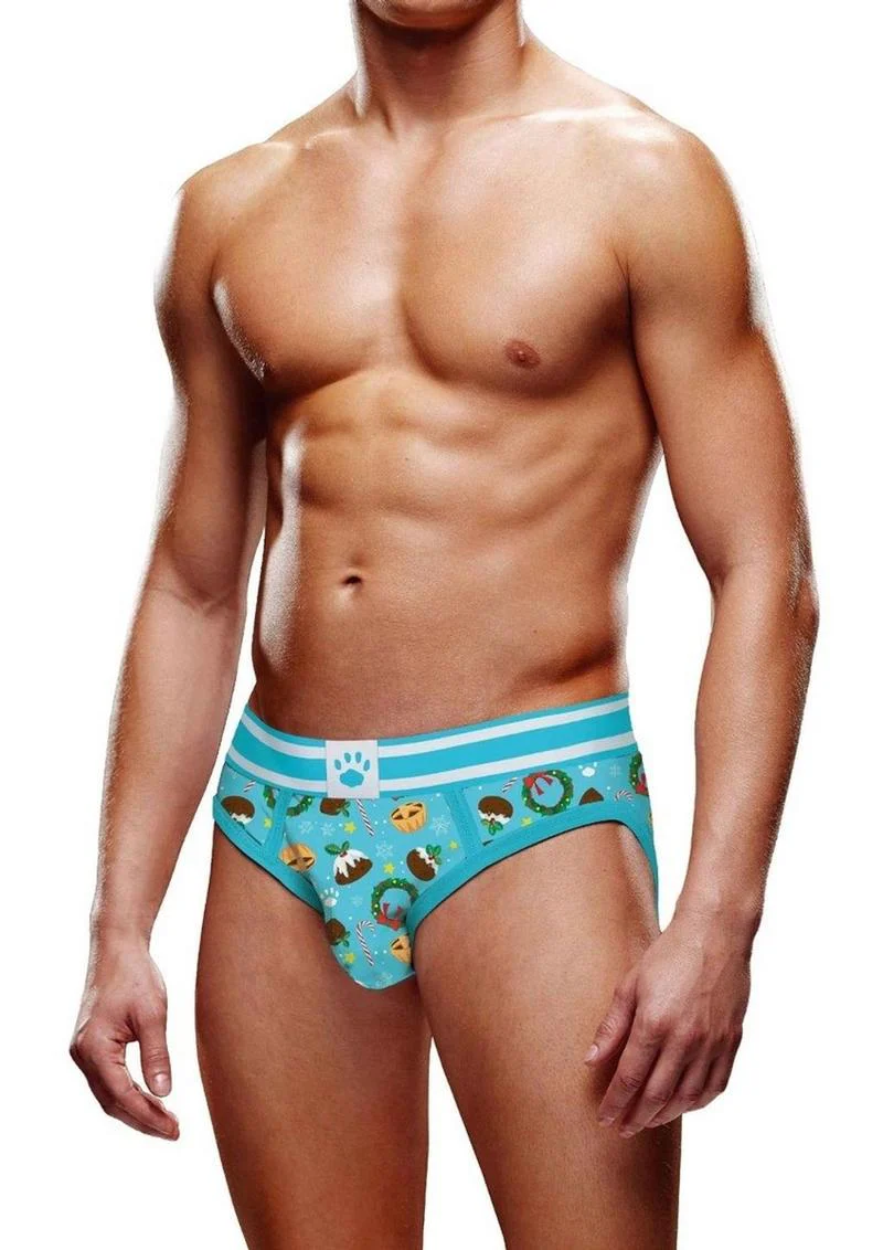 Prowler Christmas Pudding Brief Extra Small Blue White Underwear - Image 6