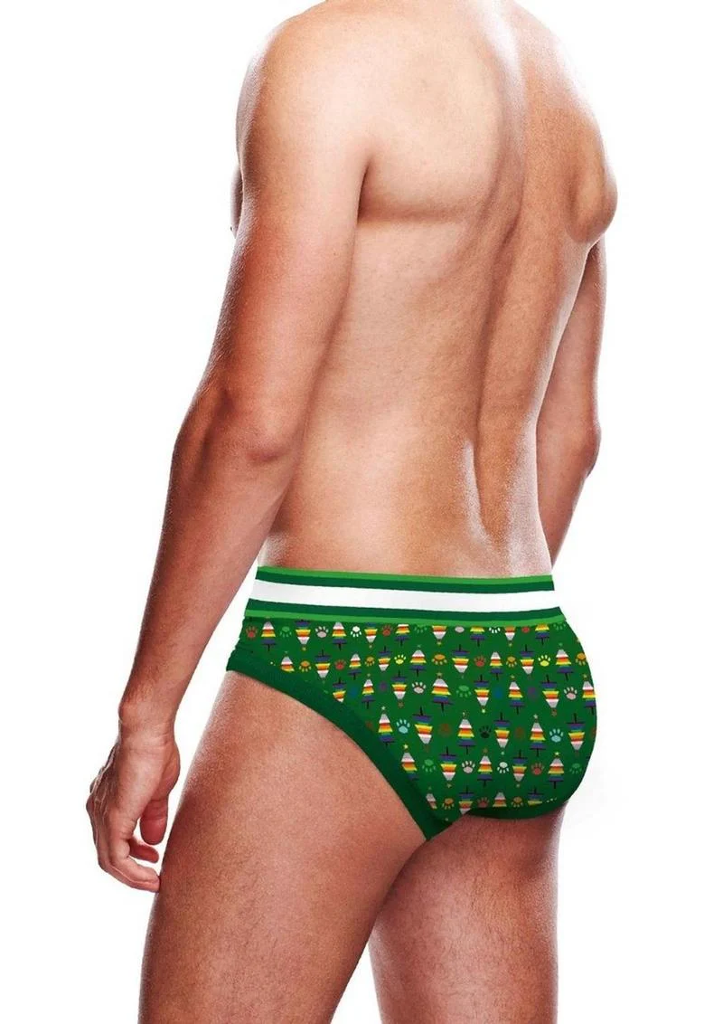 Prowler Christmas Tree Men’s Brief Underwear Green Rainbow - Image 2