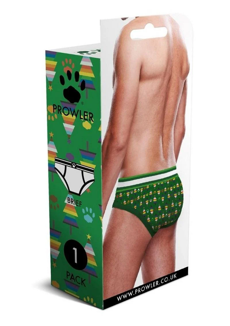 Prowler Christmas Tree Men’s Brief Underwear Green Rainbow - Image 8