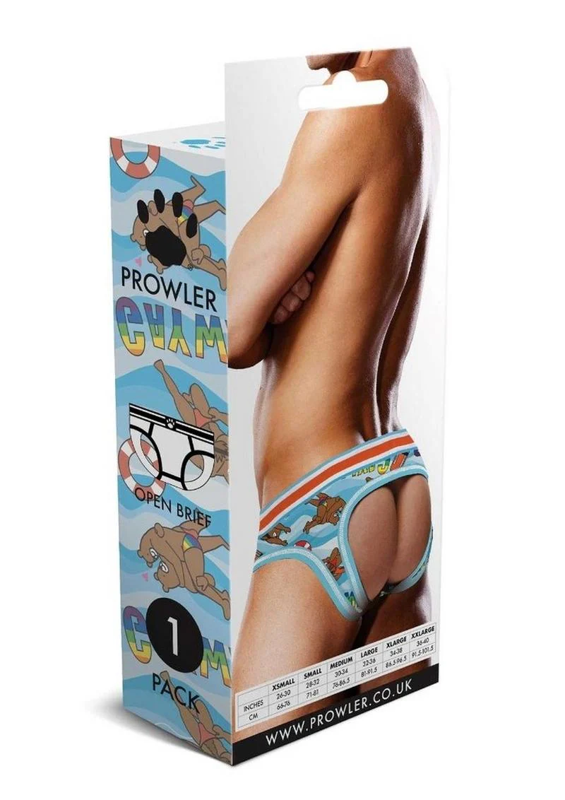 Prowler Gaywatch Bears Men’s Open Brief Underwear Blue Orange - Image 3
