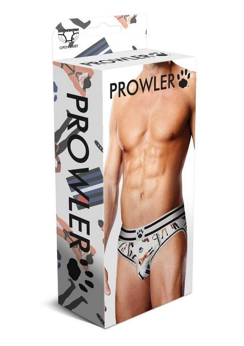 Prowler Leather Pride Open Brief White And Black Sexy Men’s Underwear - Image 3