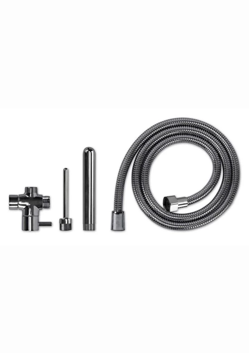 Prowler Red Anal Shower System Stainless Steel Hose Kit