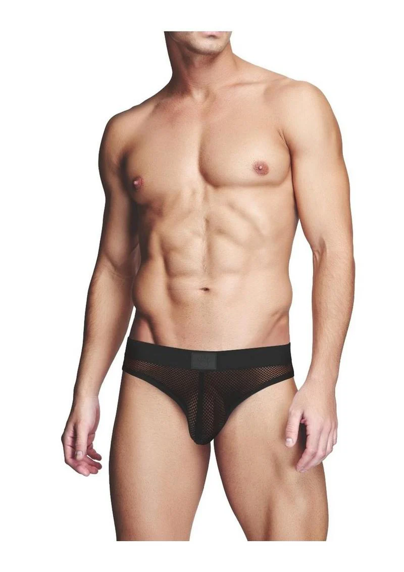 Prowler Red Fishnet Ass-Less Men’s Brief Black Underwear