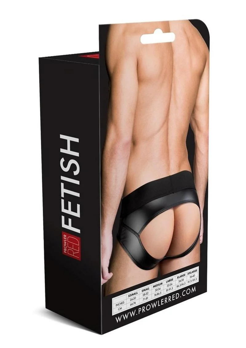 Prowler Red Wetlook Ass less Brief Sexy Open Back Fetish Brief for Men - Image 3