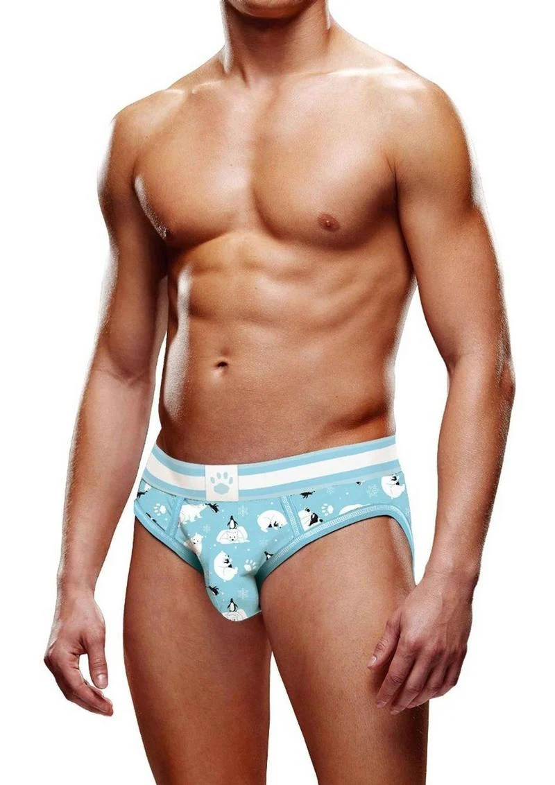 Prowler Winter Animals Men’s Open Brief Underwear Blue White - Image 6
