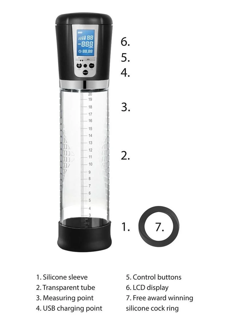 Pumped Premium Rechargeable Automatic LCD Penis Pump - Image 3