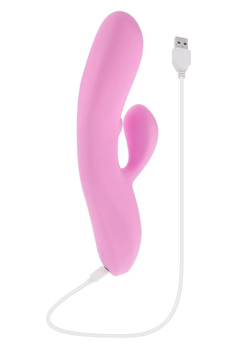Push The Button Rabbit Vibrator with Clitoral Stimulator - Image 3