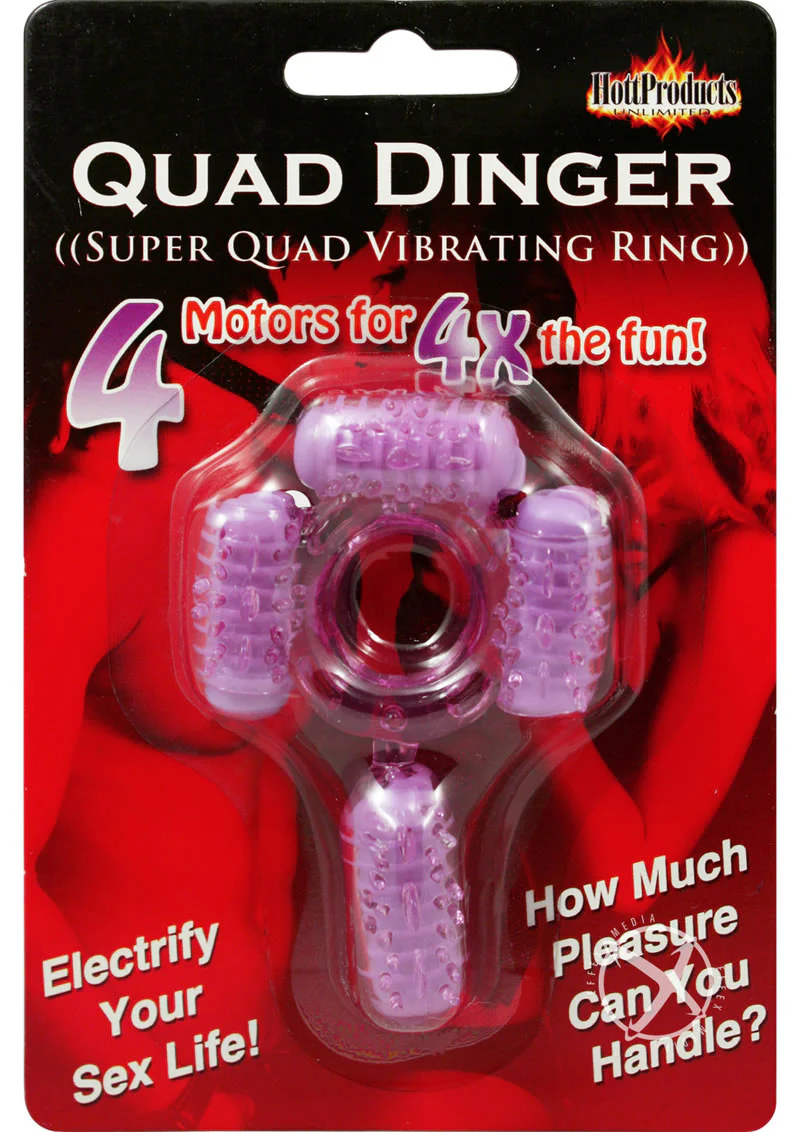 Quad Dinger Super Quad Vibrating Cock Ring - Image 4
