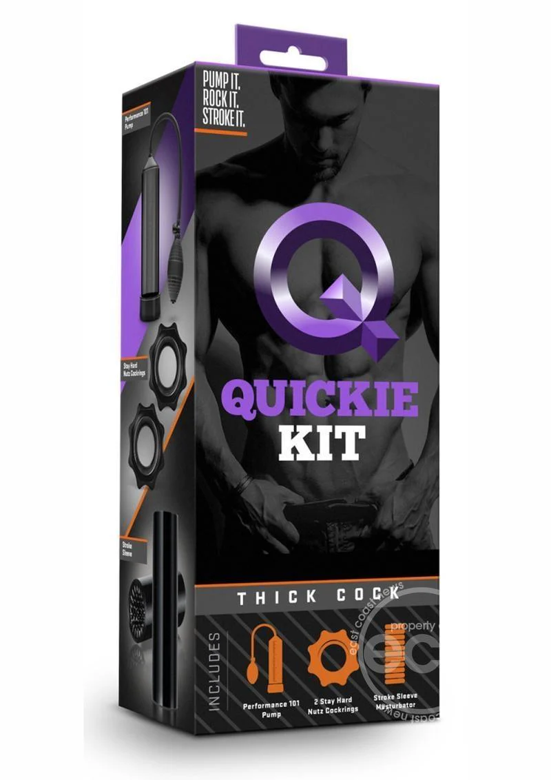Quickie Kit Thick Cock Performance Penis Pump Set in Black - Image 4