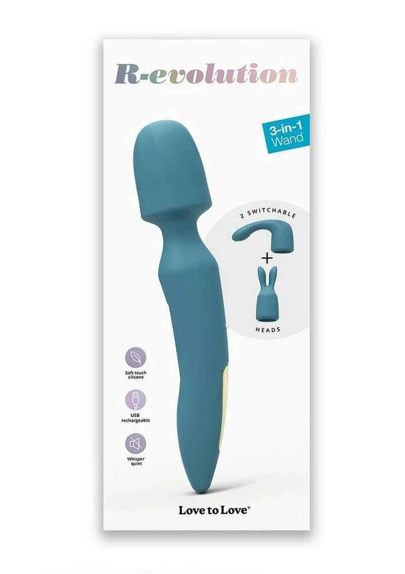 R Evolution Silicone Wand With Attachment Teal - Image 3