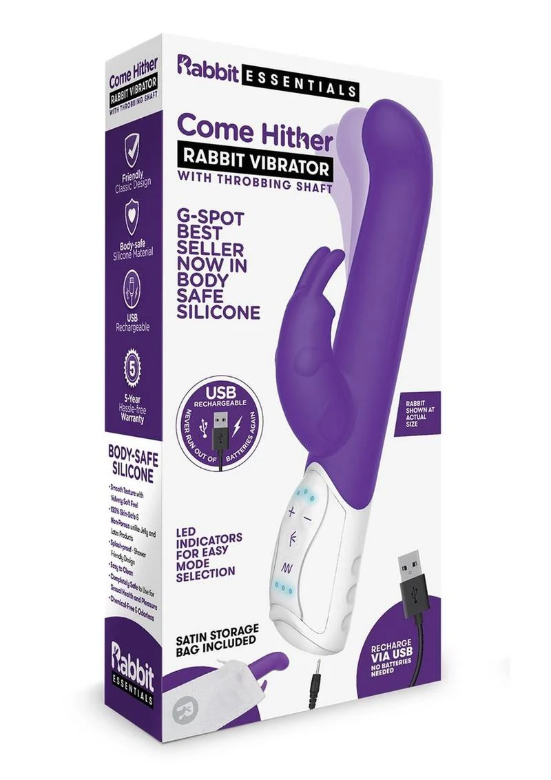 Rabbit Essentials Silicone Come Hither Rabbit Vibrator - Image 7