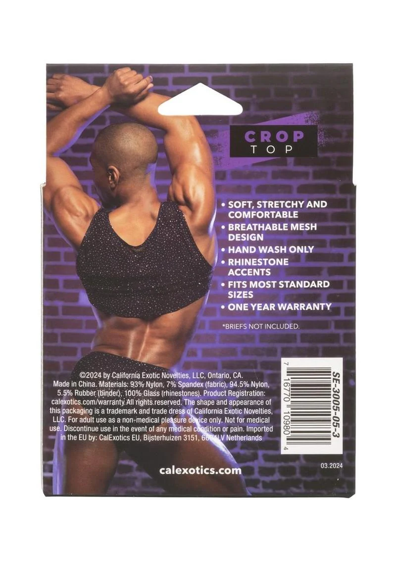 Radiance Crop Top Black With Rhinestone Accents - Image 3