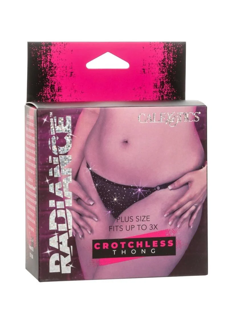 Radiance Crotchless Thong - Black - Image 6