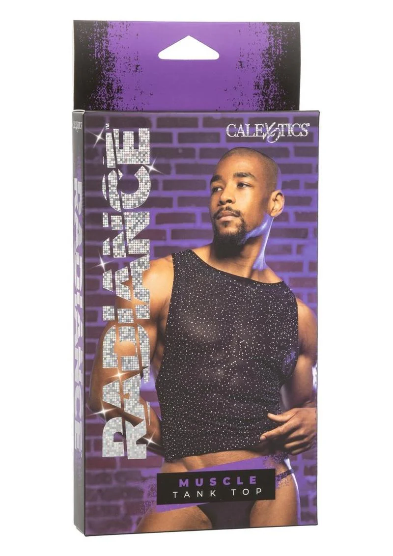 Radiance Muscle Tank Top Sparkle Mesh Design - Image 3