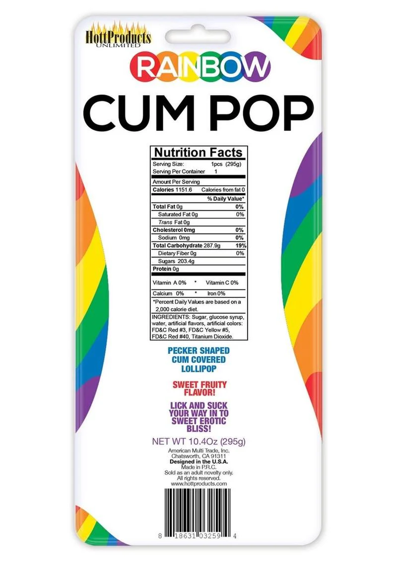 Rainbow Cum Pop Pecker Shaped Drizzle Lollipop - Image 2