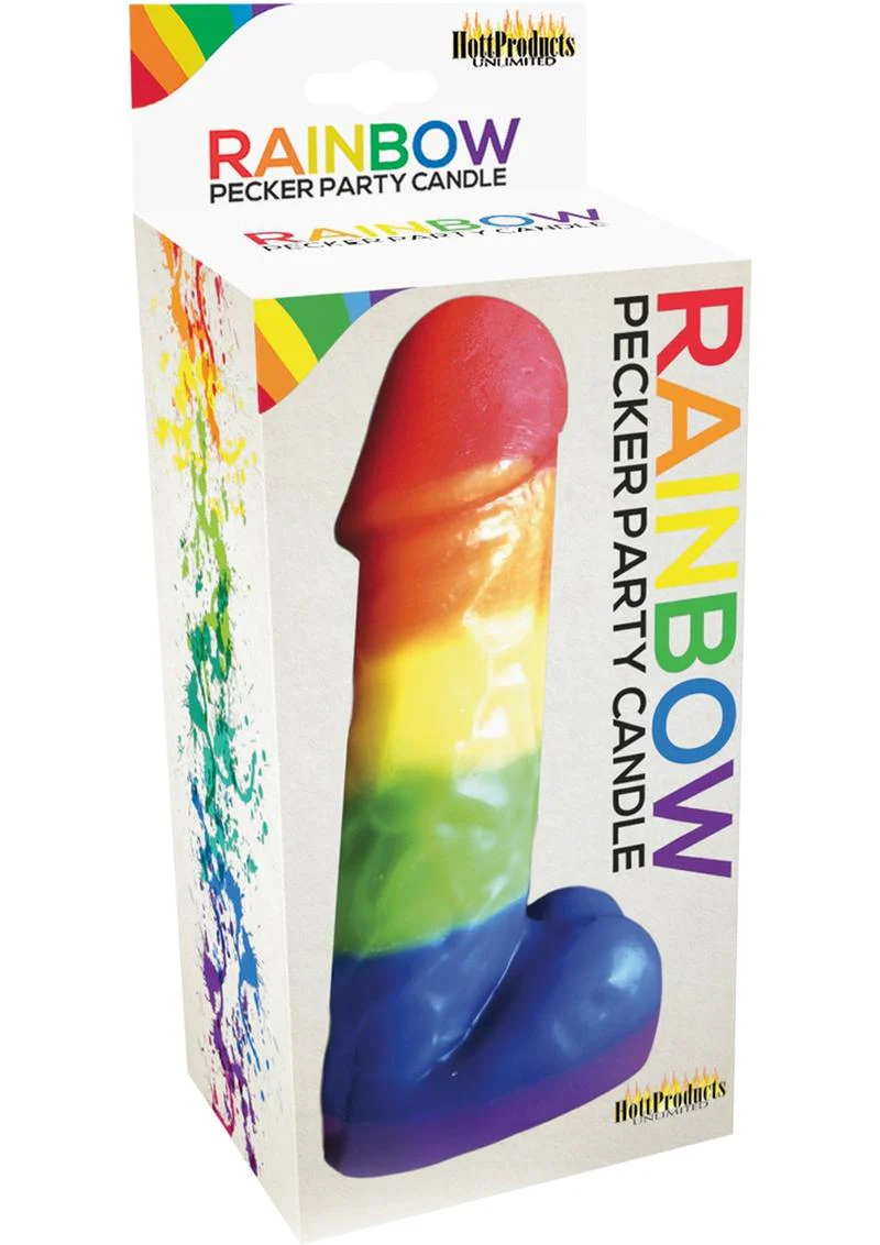 Rainbow Pecker Party Candle 7.5 Inch Multicolor Fun Gift - Image 2