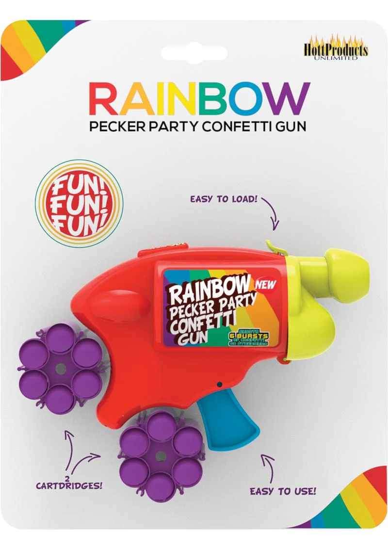 Rainbow Pecker Party Confetti Gun Fun Adult Celebration Toy - Image 2