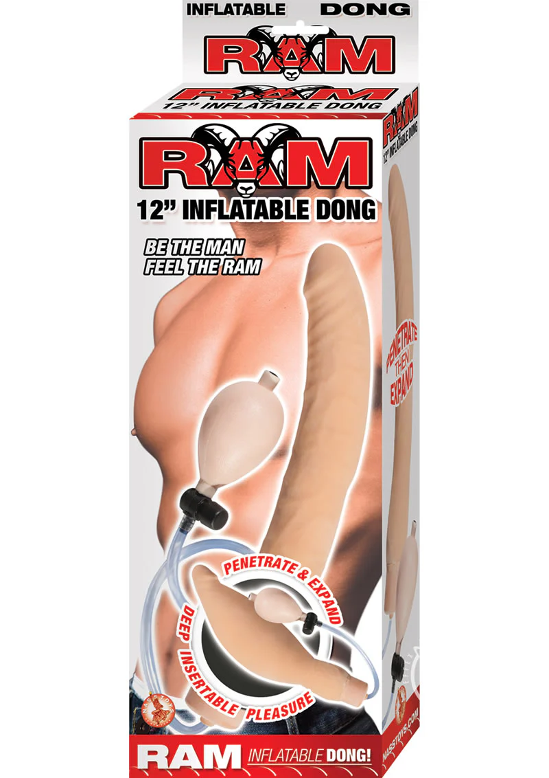 RAM 12-Inch Inflatable Dong Expandable Latex Dildo Deep Penetration - Image 4