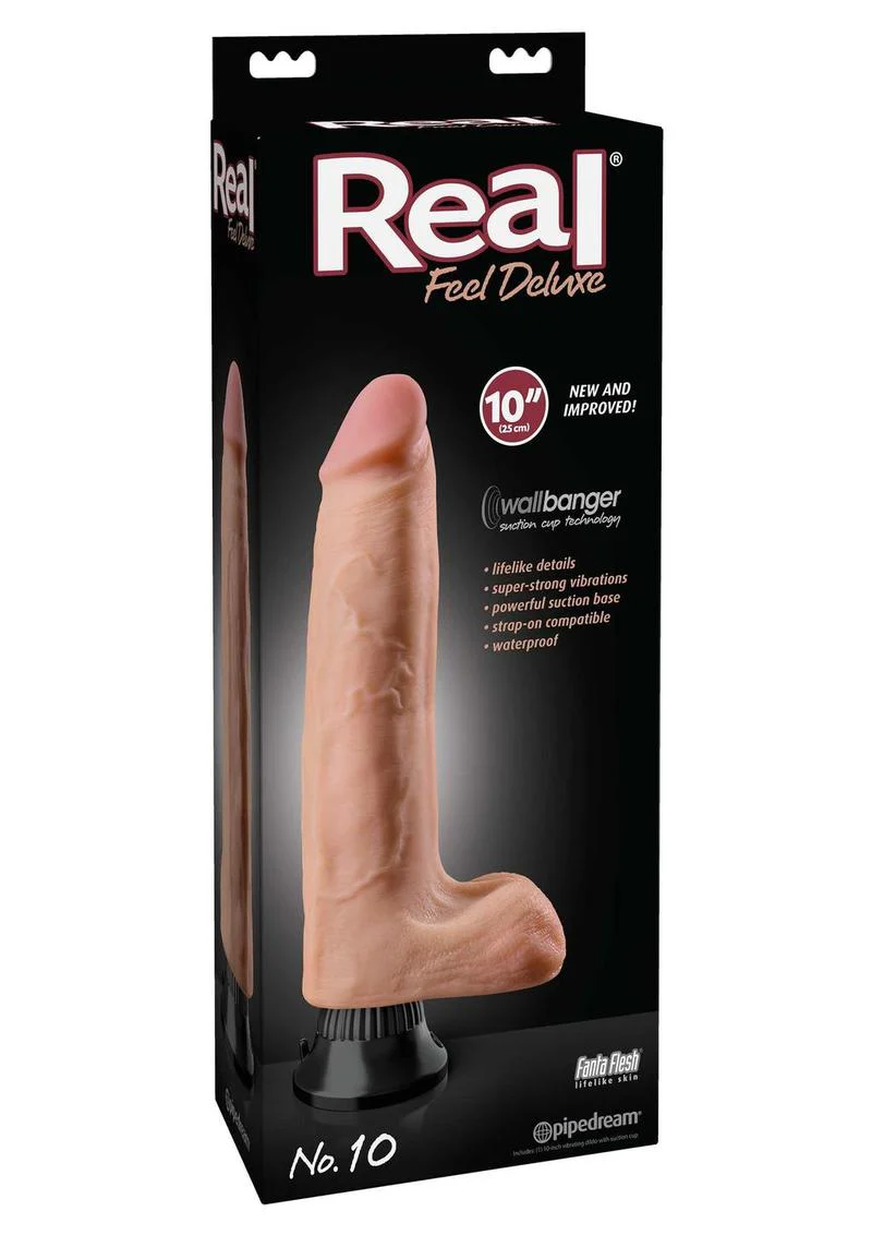 Real Feel Deluxe No. 10 Wallbanger Vibrating Dildo with Balls - Image 5