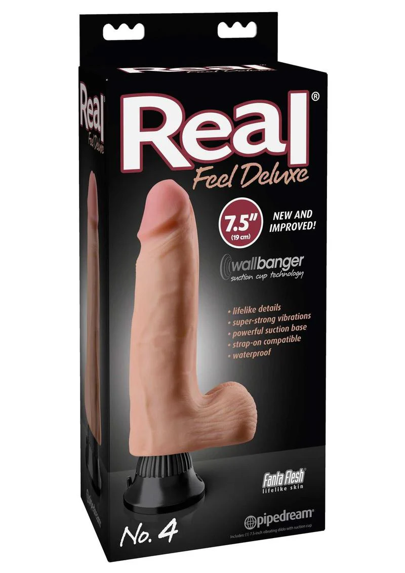 Real Feel Deluxe No. 4 Wallbanger Vibrating Dildo with Balls - Image 3