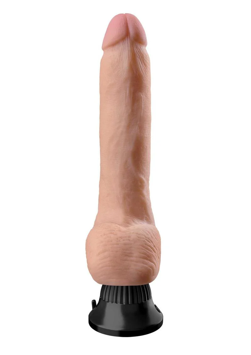 Real Feel Deluxe No. 5 With Suction Base Vibrating Dildo - Image 4