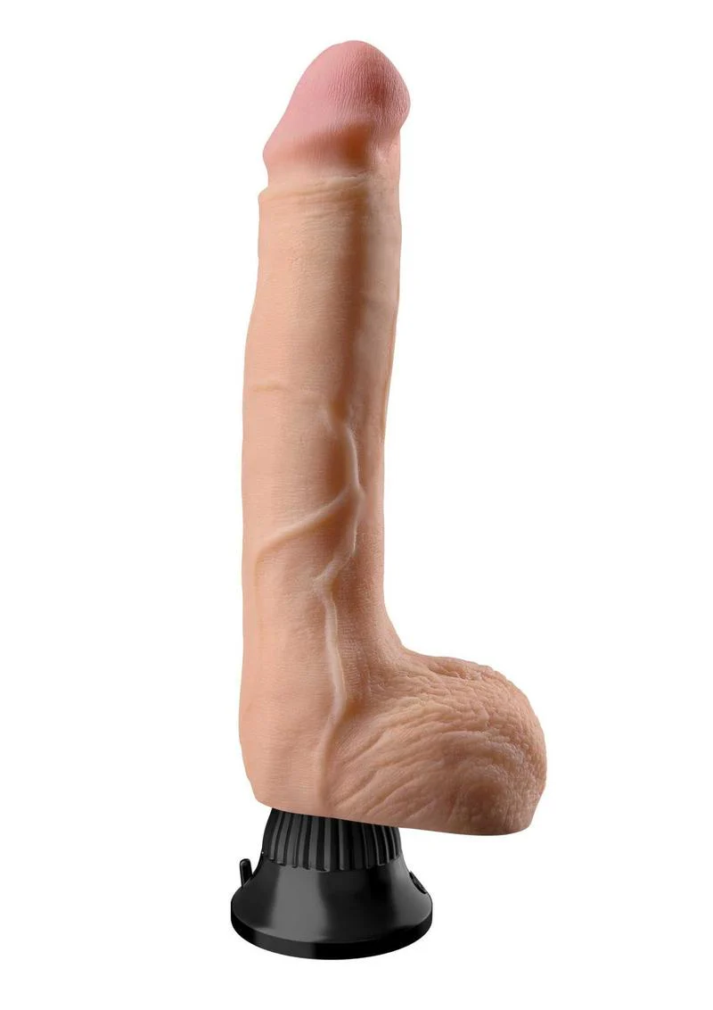 Real Feel Deluxe No. 7 Wallbanger Vibrating Dildo with Balls - Image 3